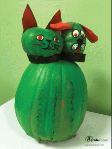 fall crafts Pumpkin Creatures cat dog